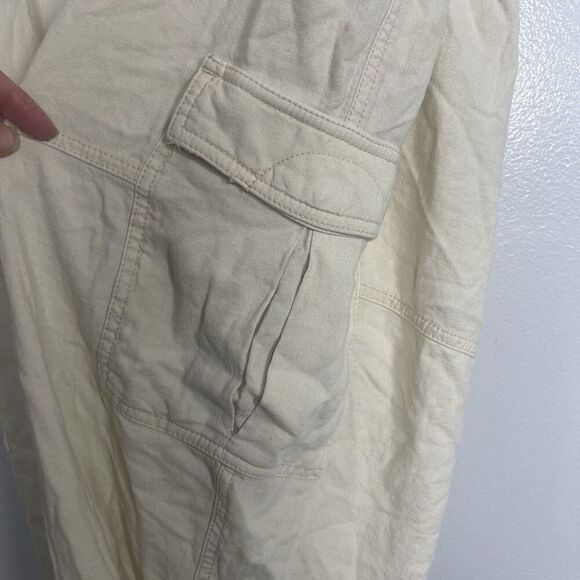 ANTHROPOLOGIE PILCRO Slim Linen Blend Cargo Pants Plus Size 2X Ivory NEW Beach - Picture 9 of 14